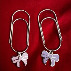The fox and pip purple and  Pink Bow Planner Clips